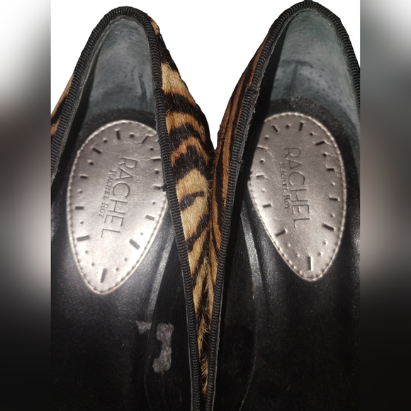 Rachel Roy Zebra tiger Print fur Wedge shoes size 7.5 - Picture 2 of 10